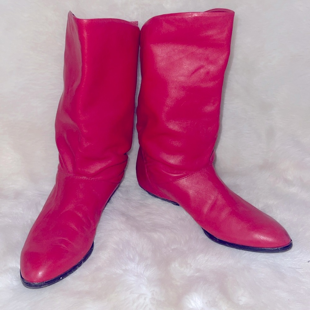 Dark coral colored FRYE boots